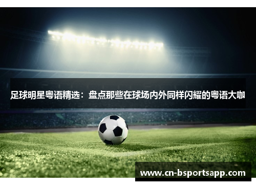 足球明星粤语精选：盘点那些在球场内外同样闪耀的粤语大咖