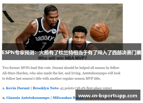 ESPN专家预测：火箭有了杜兰特相当于有了闯入了西部决赛门票